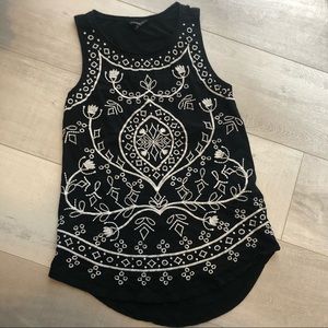 Luck Brand Embroidered Eyelet Tank